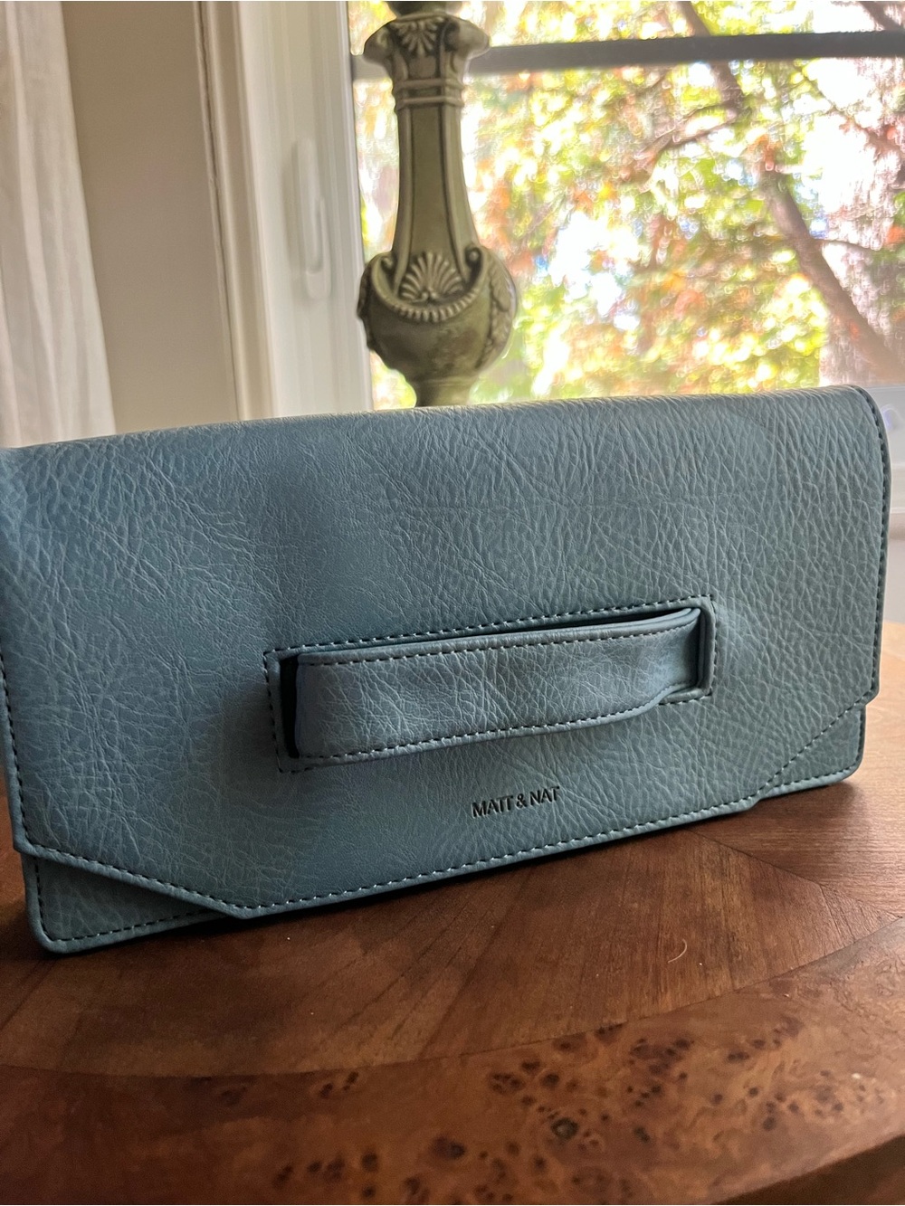 Fun Matt & Nat Blue Vegan Leather Clutch